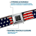 Load image into Gallery viewer, BD Wings Logo CLOSE-UP Full Color Black Silver Seatbelt Belt - Stars & Stripes Painting Webbing