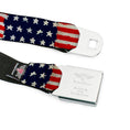 Load image into Gallery viewer, BD Wings Logo CLOSE-UP Full Color Black Silver Seatbelt Belt - Stars & Stripes Painting Webbing