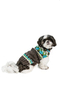Load image into Gallery viewer, Charcoal Fairisle Wool Dog Sweater