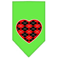 Load image into Gallery viewer, Pet and Dog Bandana Screen Printed, "Red Argyle Heart"