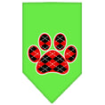 Load image into Gallery viewer, Pet and Dog Bandana Screen Printed, "Red Argyle Paw"