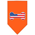 Load image into Gallery viewer, Pet and Dog Bandana Screen Printed, "Bone Shaped American Flag"