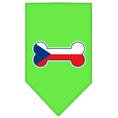 Load image into Gallery viewer, Pet and Dog Bandana Screen Printed, "Bone Shaped Czech Republic Flag"