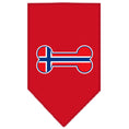 Load image into Gallery viewer, Pet and Dog Bandana Screen Printed, "Bone Shaped Norway Flag"