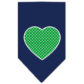 Load image into Gallery viewer, Pet and Dog Bandana Screen Printed, "Green Swiss Dot Heart"