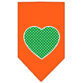 Load image into Gallery viewer, Pet and Dog Bandana Screen Printed, "Green Swiss Dot Heart"