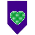 Load image into Gallery viewer, Pet and Dog Bandana Screen Printed, "Green Swiss Dot Heart"