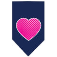 Load image into Gallery viewer, Pet and Dog Bandana Screen Printed, "Pink Swiss Dot Heart"