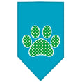 Load image into Gallery viewer, Pet and Dog Bandana Screen Printed, "Green Swiss Dot Paw"