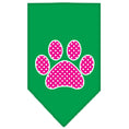 Load image into Gallery viewer, Pet and Dog Bandana Screen Printed, "Pink Swiss Dot Paw"