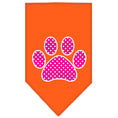 Load image into Gallery viewer, Pet and Dog Bandana Screen Printed, "Pink Swiss Dot Paw"
