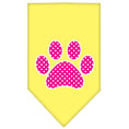 Load image into Gallery viewer, Pet and Dog Bandana Screen Printed, "Pink Swiss Dot Paw"
