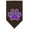Load image into Gallery viewer, Pet and Dog Bandana Screen Printed, "Purple Swiss Dot Paw"