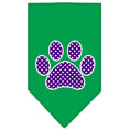 Load image into Gallery viewer, Pet and Dog Bandana Screen Printed, "Purple Swiss Dot Paw"