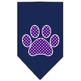 Load image into Gallery viewer, Pet and Dog Bandana Screen Printed, "Purple Swiss Dot Paw"