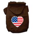 Load image into Gallery viewer, Pet Dog & Cat Hoodie Screen Printed, "American Flag Heart"