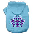 Load image into Gallery viewer, Pet Hoodie "Purple Argyle Paw"