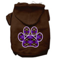 Load image into Gallery viewer, Pet Hoodie "Purple Argyle Paw"