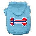 Load image into Gallery viewer, Pet, Dog & Cat Hoodie Screen Printed, "Bone Shaped Norway Flag"