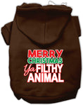 Load image into Gallery viewer, Christmas Pet Hoodie "Merry Christmas Ya Filthy Animal"
