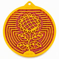 Load image into Gallery viewer, Earth eCoin Nylon Lick Mat for Dogs by Southlake Paws, featuring a sunflower design in yellow with a textured surface for enr