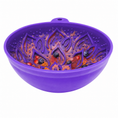 Load image into Gallery viewer, Purple Garden of Eatin' Tipsy Bowl by Southlake Paws, featuring a textured interior for dogs and cats to lick food. USA made.