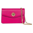 Load image into Gallery viewer, Vibrant Fuchsia Leather Clutch With Custom Swarovski Stone