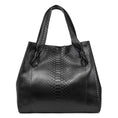 Load image into Gallery viewer, Large Black Python Shopper Bag