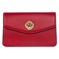 Load image into Gallery viewer, Red Leather Clutch with Custom Swarovski Stone
