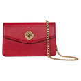 Load image into Gallery viewer, Red Leather Clutch with Custom Swarovski Stone