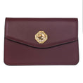 Load image into Gallery viewer, Bordeaux Leather Clutch With Custom Swarovski Stone