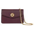 Load image into Gallery viewer, Bordeaux Leather Clutch With Custom Swarovski Stone