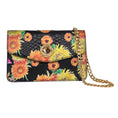 Load image into Gallery viewer, Custom Floral Black Python Clutch With Custom Swarovski Stone