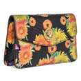 Load image into Gallery viewer, Custom Floral Black Python Clutch With Custom Swarovski Stone