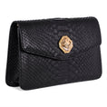 Load image into Gallery viewer, Black Python Clutch with Custom Swarovski Stone