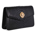 Load image into Gallery viewer, Black Python Clutch with Custom Swarovski Stone