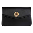 Load image into Gallery viewer, Black Leather Clutch With Custom Swarovski Stone