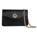Load image into Gallery viewer, Black Leather Clutch With Custom Swarovski Stone
