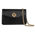 Load image into Gallery viewer, Black Leather Clutch With Custom Swarovski Stone