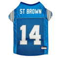 Load image into Gallery viewer, NFL Detroit Lions Amon-Ra St. Brown Striped Mesh Dog Jersey