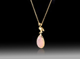 Load image into Gallery viewer, Pink Chalcedony Flamingo Necklace- 925 Sterling Silver