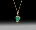 Load image into Gallery viewer, Green Onyx Turtle Necklace- 925 Sterling Silver