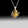 Load image into Gallery viewer, Cat and Yarn Necklace- 925 Sterling Silver 18k Gold Plated
