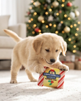 Load image into Gallery viewer, Snuggly Cup Holiday Ivory & Grrradelli Bark Square | Christmas Plush Dog Toys