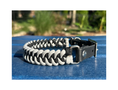 Load image into Gallery viewer, Fishtail Hand Braided Dog Collar in Black & Smoke - Southlake Paws