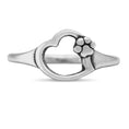 Load image into Gallery viewer, Paw & Heart Ring, Sterling Silver Paws On My Heart Ring