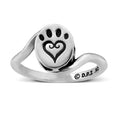 Load image into Gallery viewer, Sterling Silver Paw Print Ring, Etched In My Heart