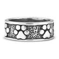 Load image into Gallery viewer, Wide Band Paw Print Ring, Sterling Silver Never Ending Paw Ring
