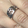 Load image into Gallery viewer, Sterling Silver Wide Band Paw Ring