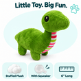 Load image into Gallery viewer, 8" Dino Mini Dog Toy